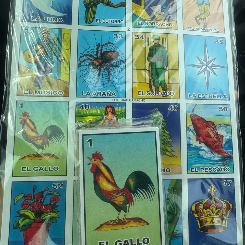 Lotería Game Set with Colorful Cards